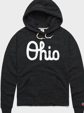HOMAGE Black Pullover Hoodie with White Ohio Script women’s XS